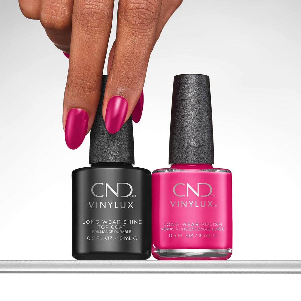 CND Vinylux - Top Coat pentru ojă, aplicare ușoară, rezistă peste o săptămână, formulă cu uscare rapidă, ușor de îndepărtat, protejează ojă, strălucire suplimentară, 15 ml