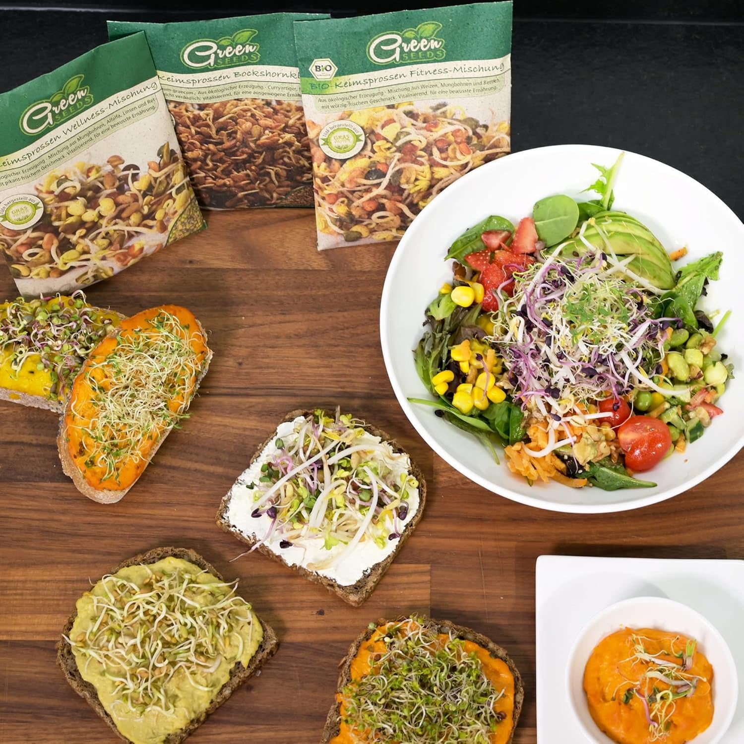 [Coffret de démarrage original avec pot à germer + passoire à cresson | 1000 ml avec support en maille d'acier inoxydable de haute qualité, plateau en céramique + ABC pour la germination [version imprimable] plateau de semis avec pot de germination