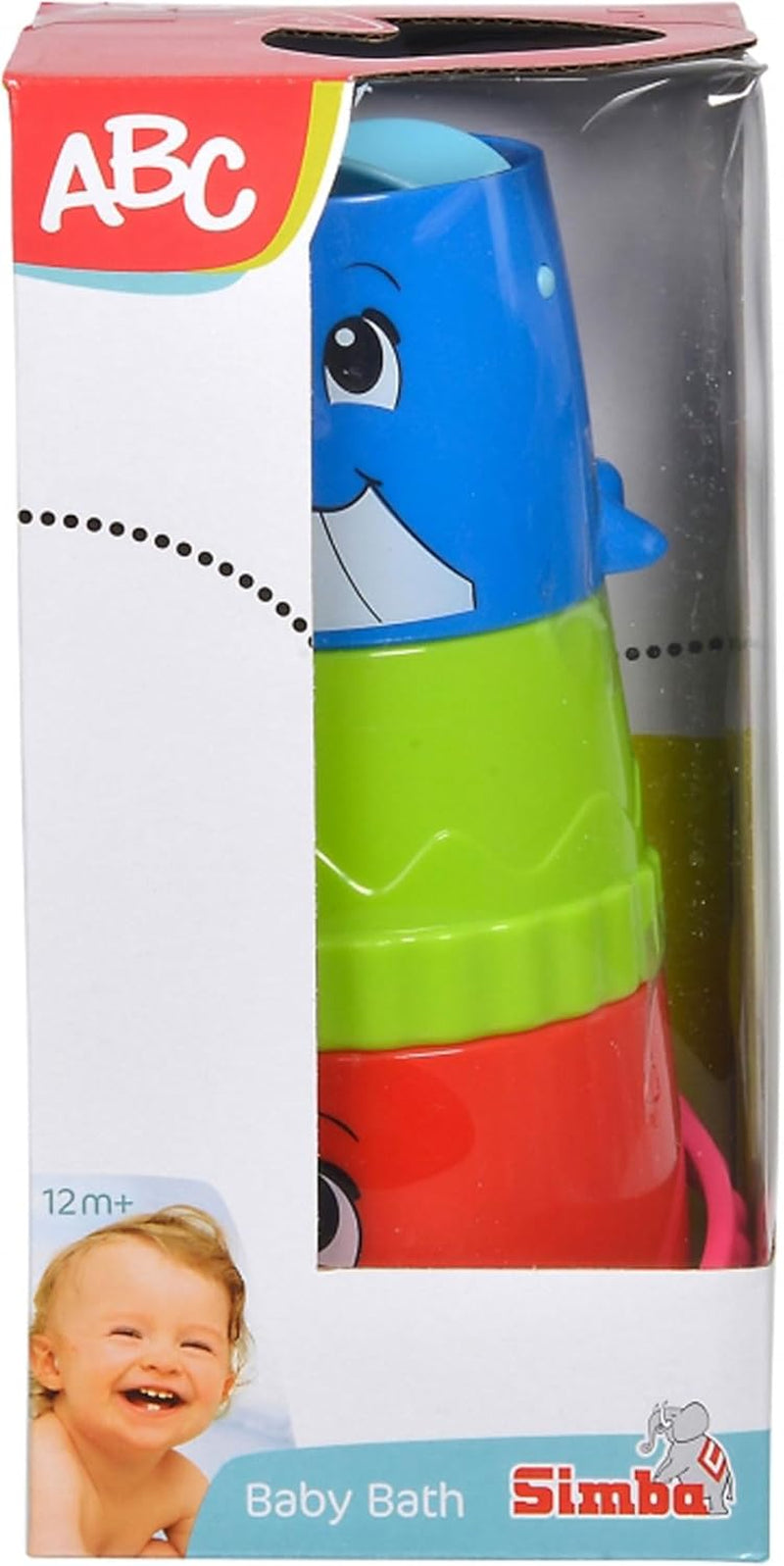 Simba 104010183 - Seau ABC avec verre empilable, seau et verre coloré avec ruisseau et roue à eau, 3 pièces, 23 cm, à partir de 12 mois Jouets pour bébés Naty Shop