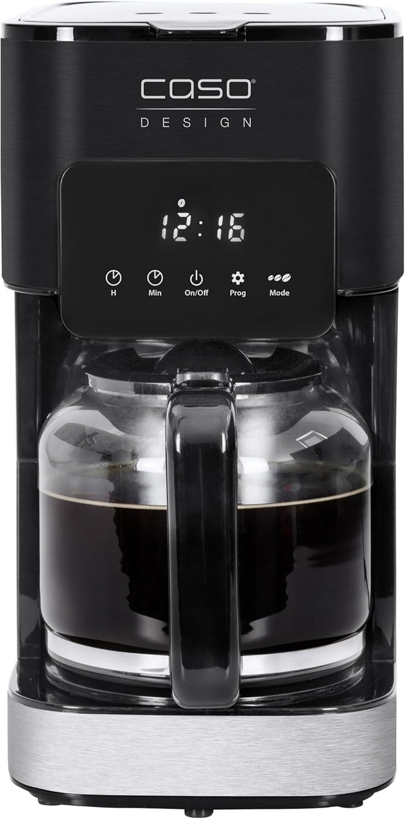 Machine à expresso CASO Coffee Taste and Style avec filtre permanent, 1,5 l, température d'infusion optimale 92-96 °C, système anti-goutte, tête d'infusion optimisée, acier inoxydable, 12 tasses