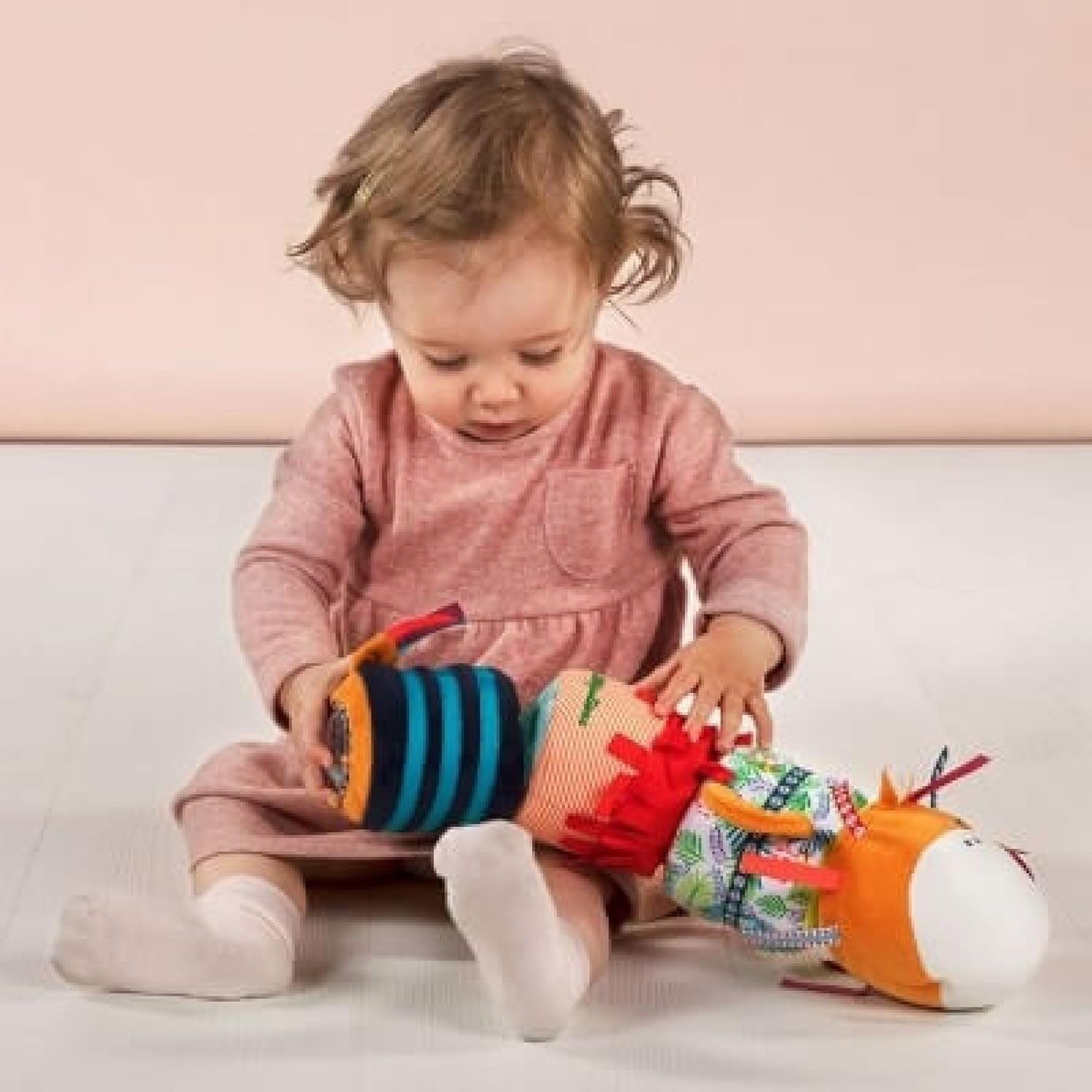 Lilliputiens - Rouleau sonore Jack Velcro - Jouet d'activité coloré pour bébé avec différents sons et hochets amovibles - Favorise l'écoute et la motricité - A partir de 6 mois - 83064 Jouets pour bébés Naty Shop