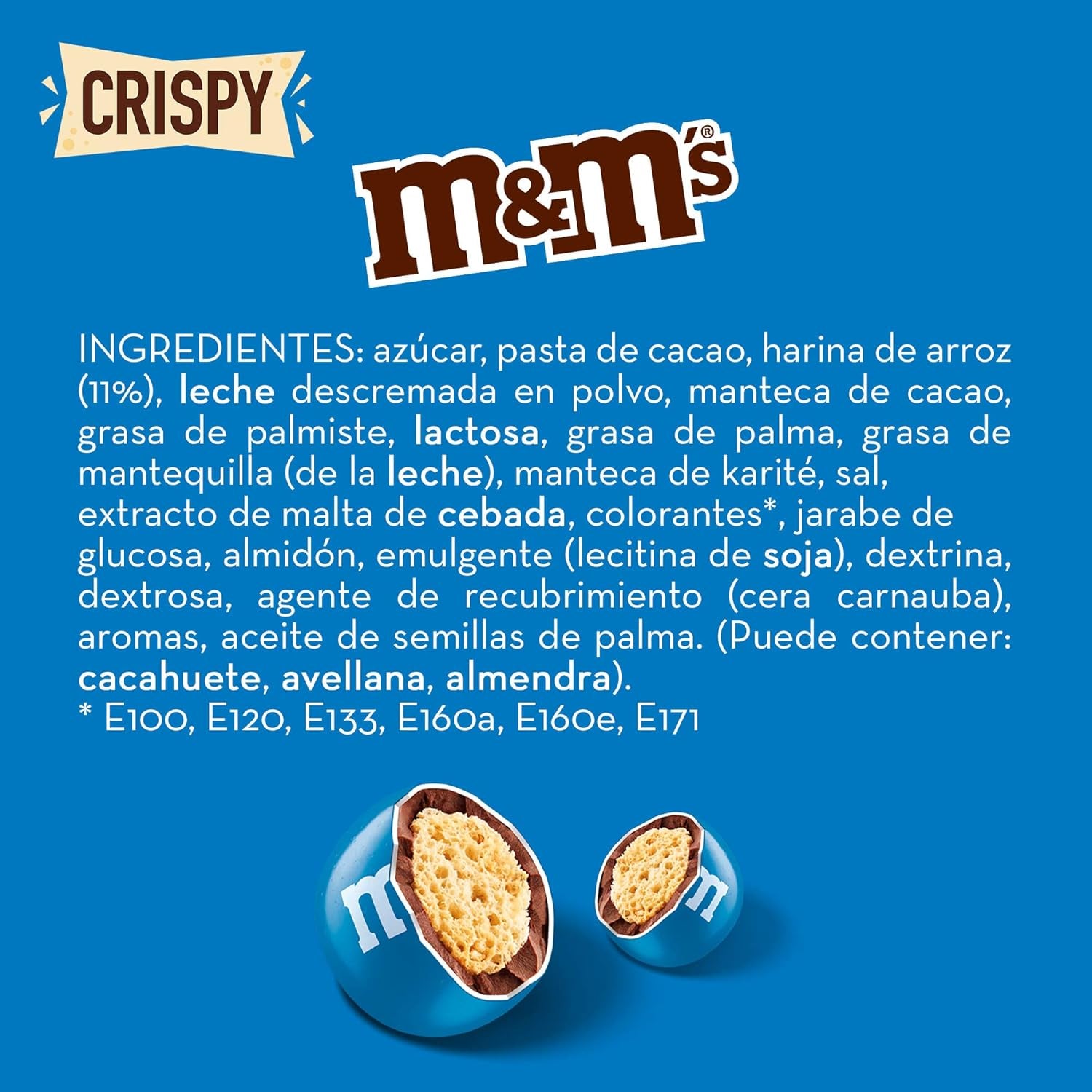 M&M'S Crispy, Lentilles croustillantes au chocolat et centre croustillant, Chocolat, 1 paquet (1 x 340 g) (paquet de 2)