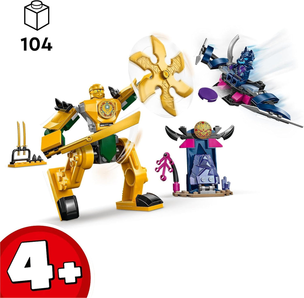 LEGO NINJAGO Le Battle Mech d'Arin, jouet Ninja pour les enfants à partir de 4 ans Avec figurines Incl. Arin avec mini katana, figurines et robots, petit cadeau pour garçons et filles 71804 Jeux de construction Besuche den LEGO-Store