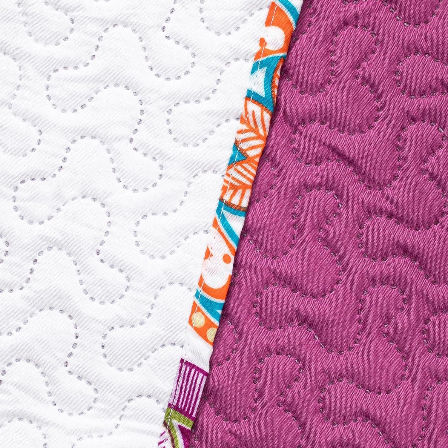 Decoking 12222 Couvre-lit 200X220 Cm Rose Violet Blanc Coloré Anthracite Couvre-lit Deux Faces Coloré Rose Blanc Violet Quilting Bibi Lits et Couvertures Besuche den DecoKing-Store