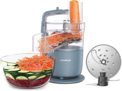 Kenwood Multipro Go FDP22.130GY, Machine de Cuisine Rapide Nur 30Cm Haute, Zum Schneiden, Reiben, Pürieren Und Teig Kneten, Express-Serve, 1,3 L Arbeitsbehälter, 650 W, Blau Mother and Child Naty Shop Blau Kompakt-Küchenmaschine