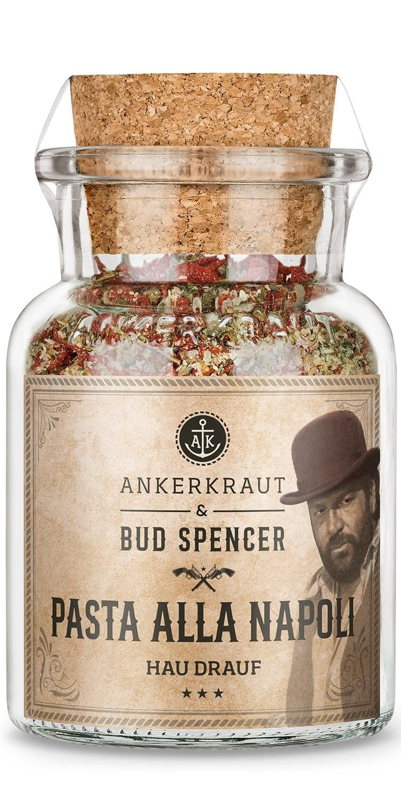 Ankerkraut Bud Spencer & Terence Hill Bagaluten Gewürz-Box, avec Westernpfanne et Pasta alla Napoli, Geschenk-Set, lecker kochen, 195 g Gewürze Inhalt