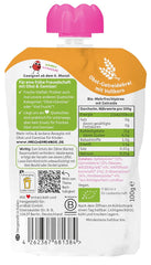 FRECHE FREUNDE Bio Quetschie Apple, Erdbeere, Himbeere mit Grieß, Fruchtmus mit Getreide in Quetschbeutel für Babies from 6. Month, vegan, 6er Pack (6 x 100g)