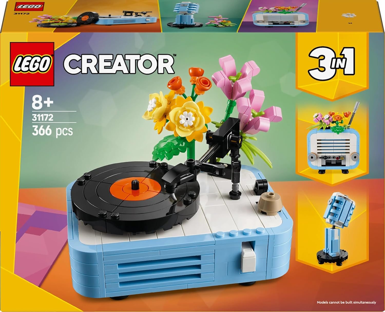 Lecteur de disque LEGO Creator 3In1 avec fleurs - jouet transformable en radio ou microphone - jouets musicaux pour enfants - idée cadeau créative pour filles et garçons à partir de 8 ans 31172 Jeux de construction Besuche den LEGO-Store
