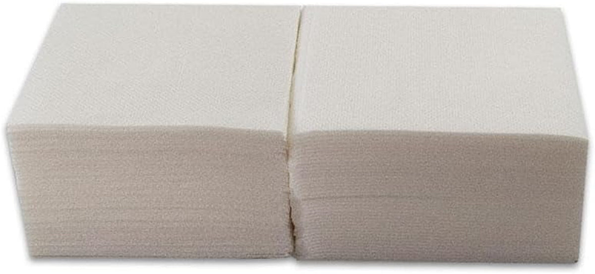 , Serviette cocktail en papier, pli 1/4, Dentelle, 150 Serviettes, Blanc