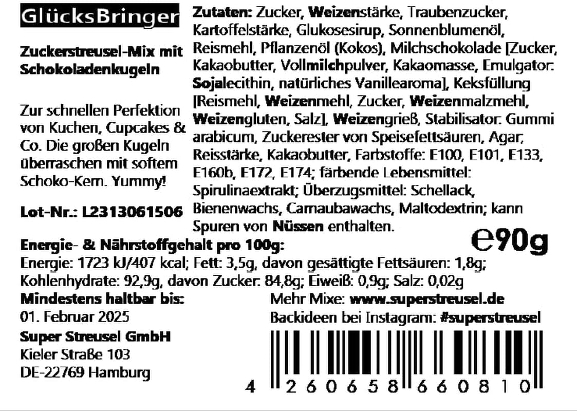 Super Streusel, Lucky Charms, Sprinkles de zahăr verde, 90 grame Sprinkles Naty Shop
