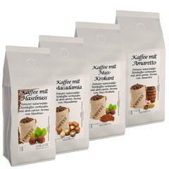 4 x 500g de leckere, nutige Aromakaffee Sorten - Kaffee mit Haselnuss, Macadamia, Nuts-Krokant, Amaretto (Gemahlen)