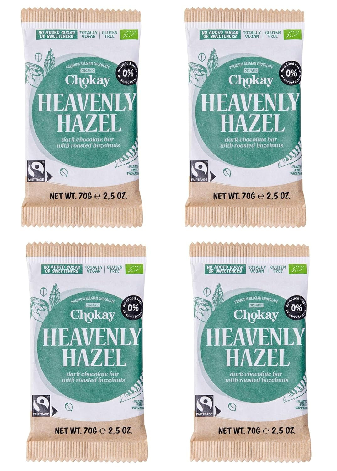 Barre biologique - Ensemble d'échantillons de 4 pièces/Amazing Black, Noisette, Pecan Caramel, Amande salée/Sans sucre ajouté, sans édulcorants/VÉGAN, SANS GLUTEN ET COMMERCE ÉQUITABLE / 4 x 70g