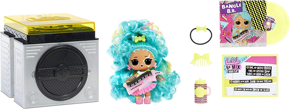 MDR. surprendre! 566977E7C Remix hair flip dolls - Objet de collection - 15 surprises - Avec bonnet, accessoires et musique Naty Shop Remix Hairflip Dolls