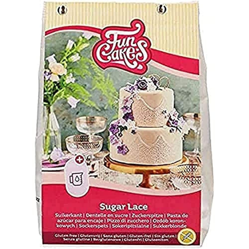 Funcakes Mix Für Zuckerspitze - Weiß, Glutenfrei: Einfach Zu Berübenen, Instant-Mix Für Essbare Weiße Kuchenspitze, Köstlicher Toffee-Geschmack, Für Kuchendekoration, Halal-Zertifiziert, 400G Mélange pour la pâtisserie et la cuisine Naty Shop Default Title