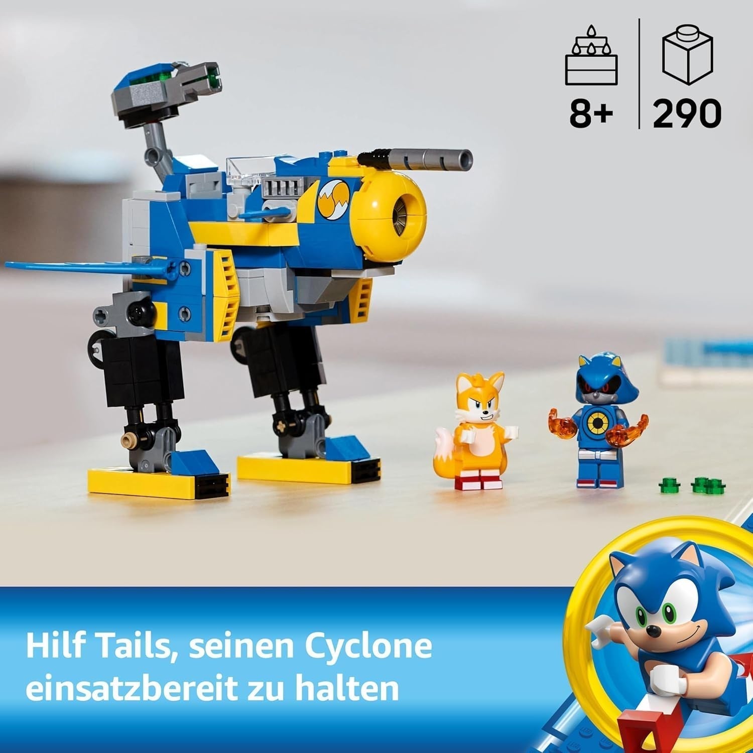 LEGO Sonic le hérisson Cyclone contre. Metal Sonic - Jouet à collectionner Mechs avec 2 figurines de jeux vidéo - Idée cadeau pour les garçons et les filles à partir de 8 ans et les adolescents fans de jeux 77002 Jeux de construction Besuche den LEGO-Store