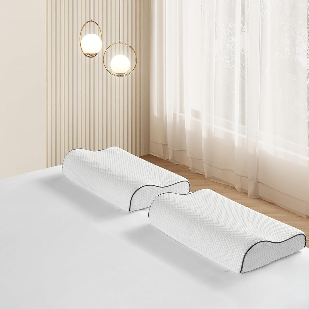 Z-Hom pernă de susținere a gâtului, pernă din spumă cu memorie, pernă pentru dormit lateral, pernă ergonomică, pernă anti sforăit, pernă ortopedică de dormit, husă detașabilă (49 X 30 X 7/10 Cm) Perne ortopedice cervicale Naty Shop