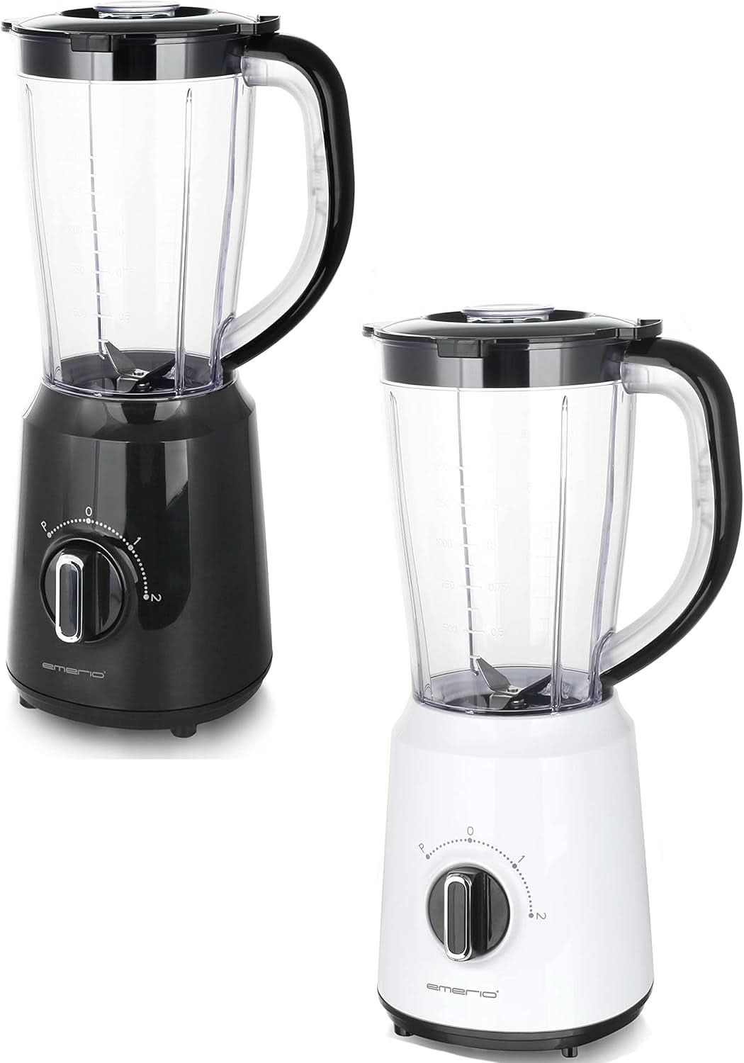 Emerio Standmixer BPA Free Crush Ice Function 1.5L Behälter 2 Geschwindigkeiten + Pulse Funktion Messereinheit Aus Edelstahl Sicherheitsschalter Geschirrspülgeeignet 500 Watt BL-12816.8 Schwarz Bucatarie Naty Shop