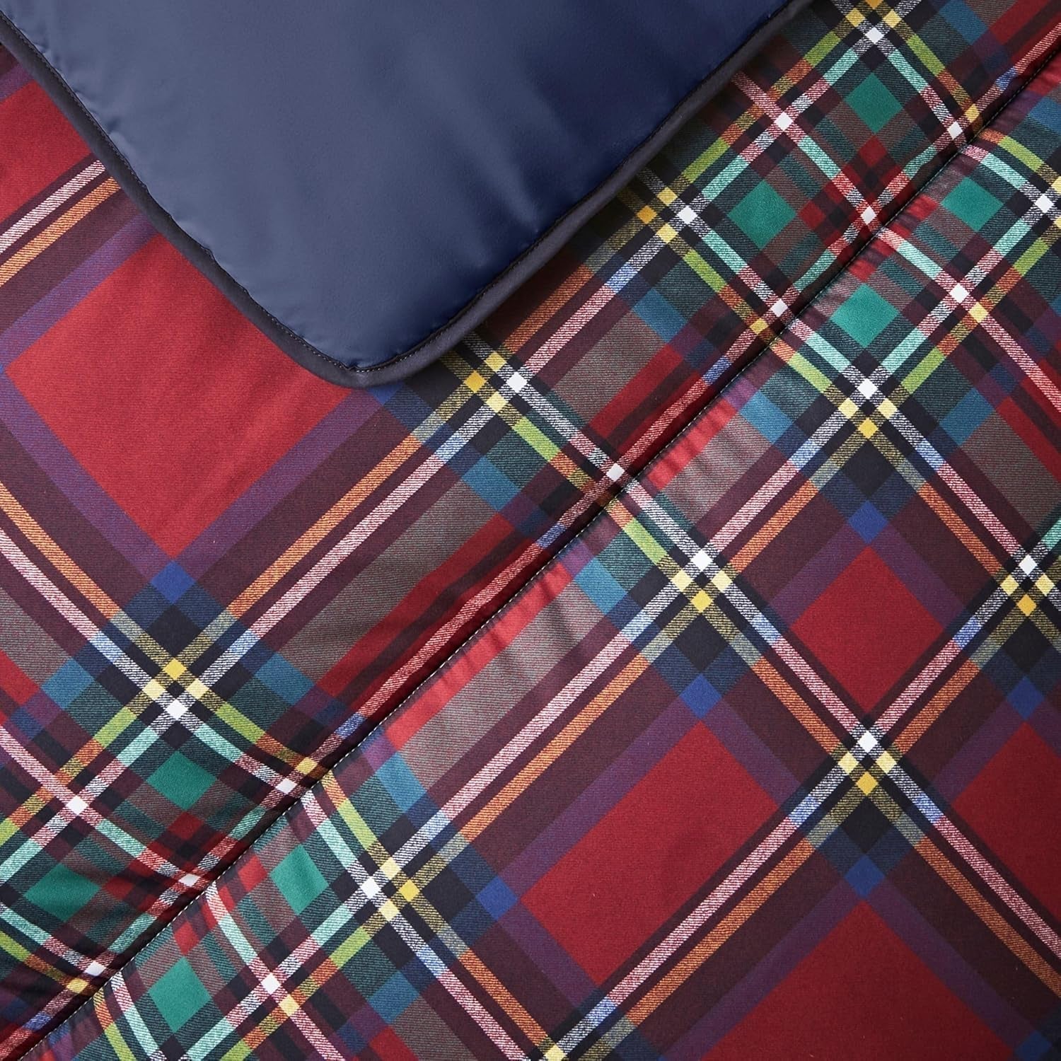 Night Lark Parure de lit et taie d'oreiller, 10,5 tog, simple, tartan rouge classique, literie de luxe, hypoallergénique, lavable en machine, couettes et édredons Naty Shop