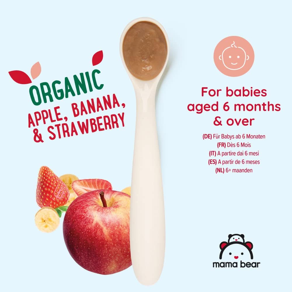 Mama Bear, purée bio différents fruits, coffret 6 x 90 grammes Mère et Enfant Naty Shop