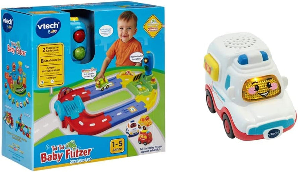 Baby 80-127804 - TUT TUT Baby Speedster - Road Set & 80-517004 TUT TUT Baby Speedster Ambulance Jouet pour enfants, multicolore Jucarii Bebe Naty Shop Titre par défaut