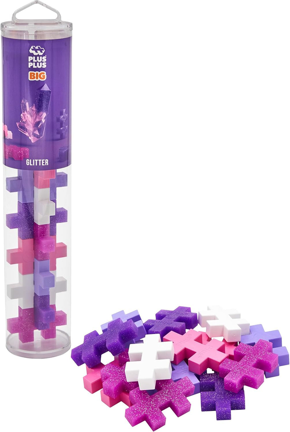 Plus-Plus 9603431 Kreativ-Bausteine Tube, Big Tropical, Geniales Konstruktionsspielzeug, 15 Teile, 38 cm