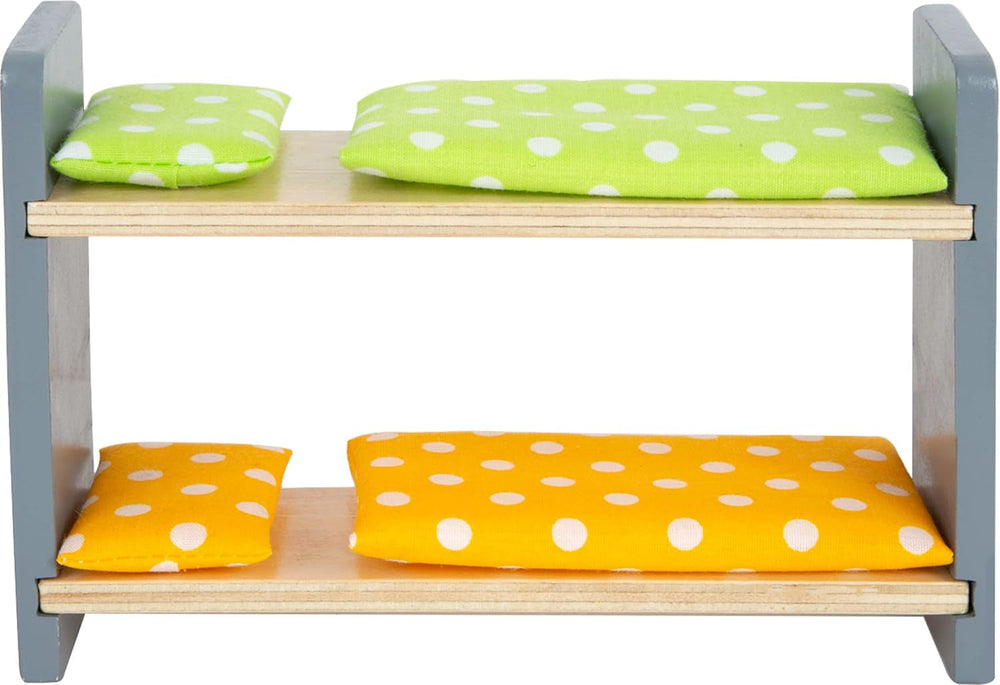 Small Foot Maison de poupée Maison de ville en bois à 3 étages avec façade ouverte et 12 meubles pour 3 ans et plus 11802 Maisons de poupée gris blanc Naty Shop