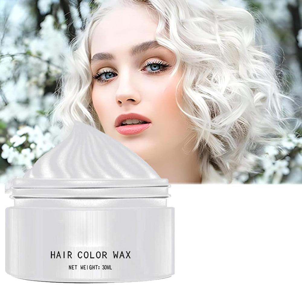 Teinture pour cheveux blancs naturels, teinture de cire pour cheveux blancs, teinture pour cheveux naturels blancs unisexes, teinture pour cheveux blancs, cire pour cheveux de fête d'Halloween Cosplay, cire pour cheveux de fête de teinture pour cheveux, 30 ml Naty Shop teinture pour cheveux