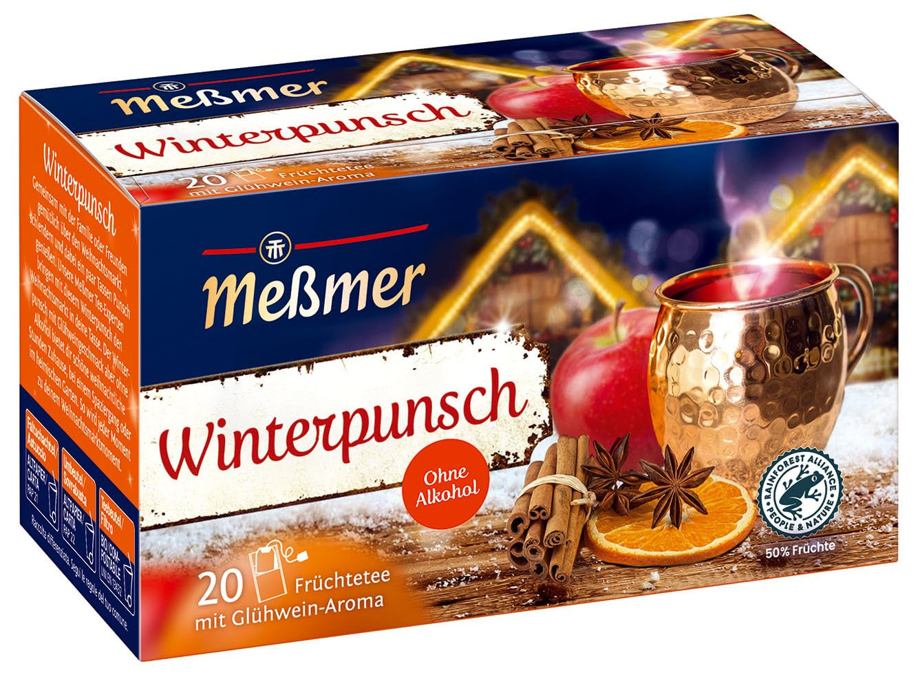 Meßmer Mere confiate | Ceai de fructe cu aromă de mere caramelizate | 20 pliculețe de ceai | Aromat și fructat