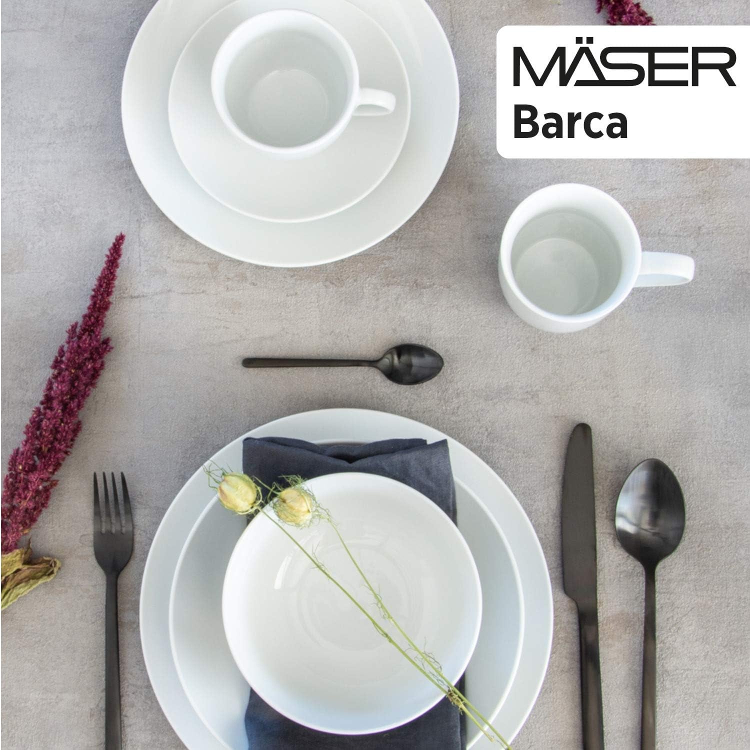 Mäser Kombiservice, Porzellan Barca, Weiß Services de table Naty Shop