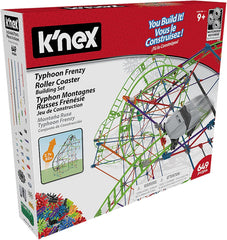 K'NEX 51438 Typhoon Frenzy Roller Coaster, modèle 2 en 1, ensemble de construction coloré pour garçons et filles, jouet de 19 pieds, ensemble de construction pour enfants de 640 pièces pour enfants âgés de 9 ans et plus
