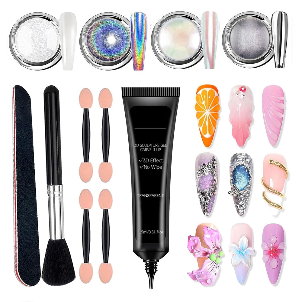 GZSY Nail Art Strasssteine ​​​​Nagel Perlen Weiß 12Raster Nagel Charms Nageldesign Zubehör Perle Nail Art