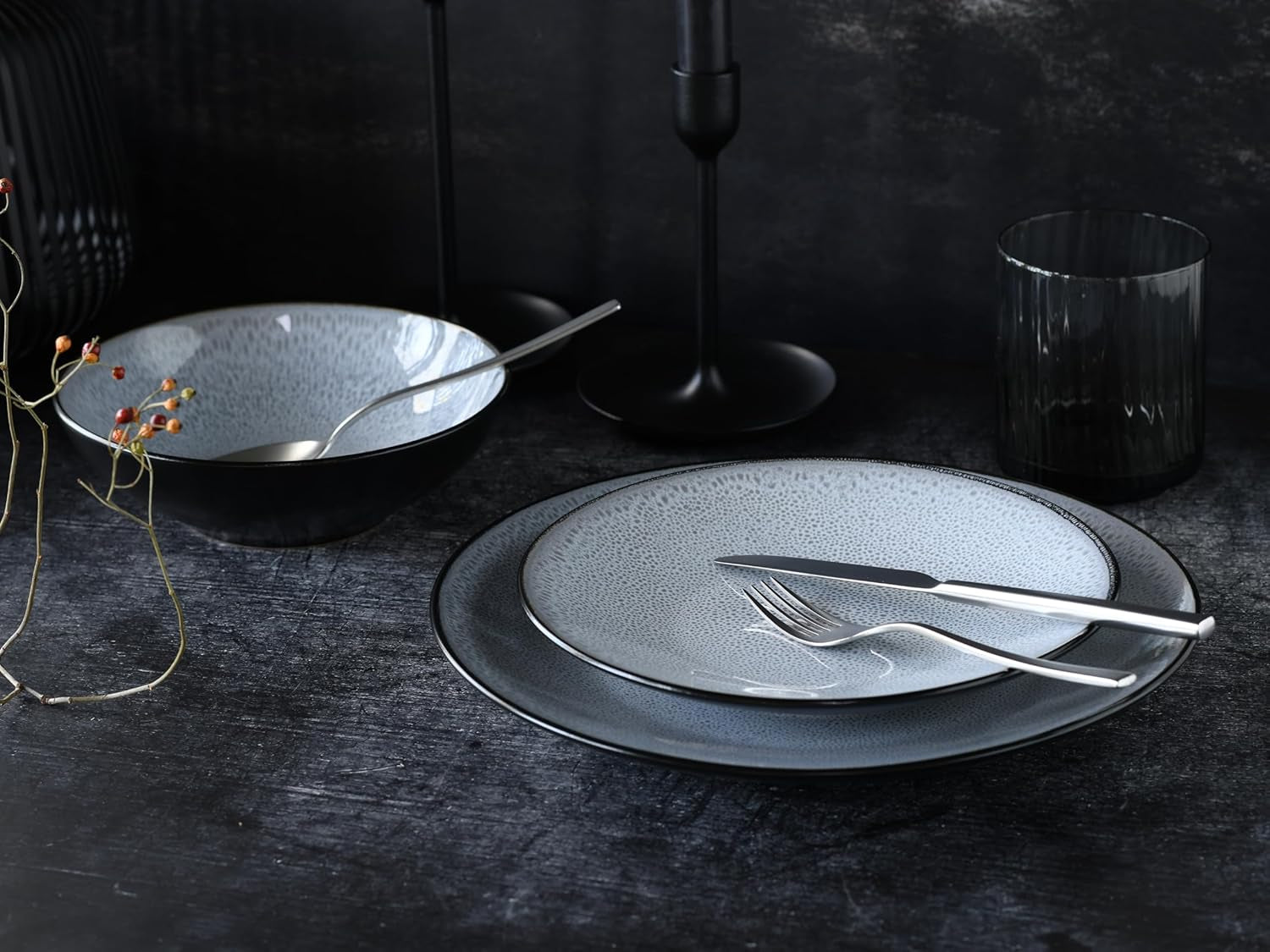 CreaTable, 23964, Série Malmö, Ensemble de cuisine 18 pièces pour 6 personnes, Ensemble de caisses en bois, Machine à laver et four à micro-ondes, Produit de qualité