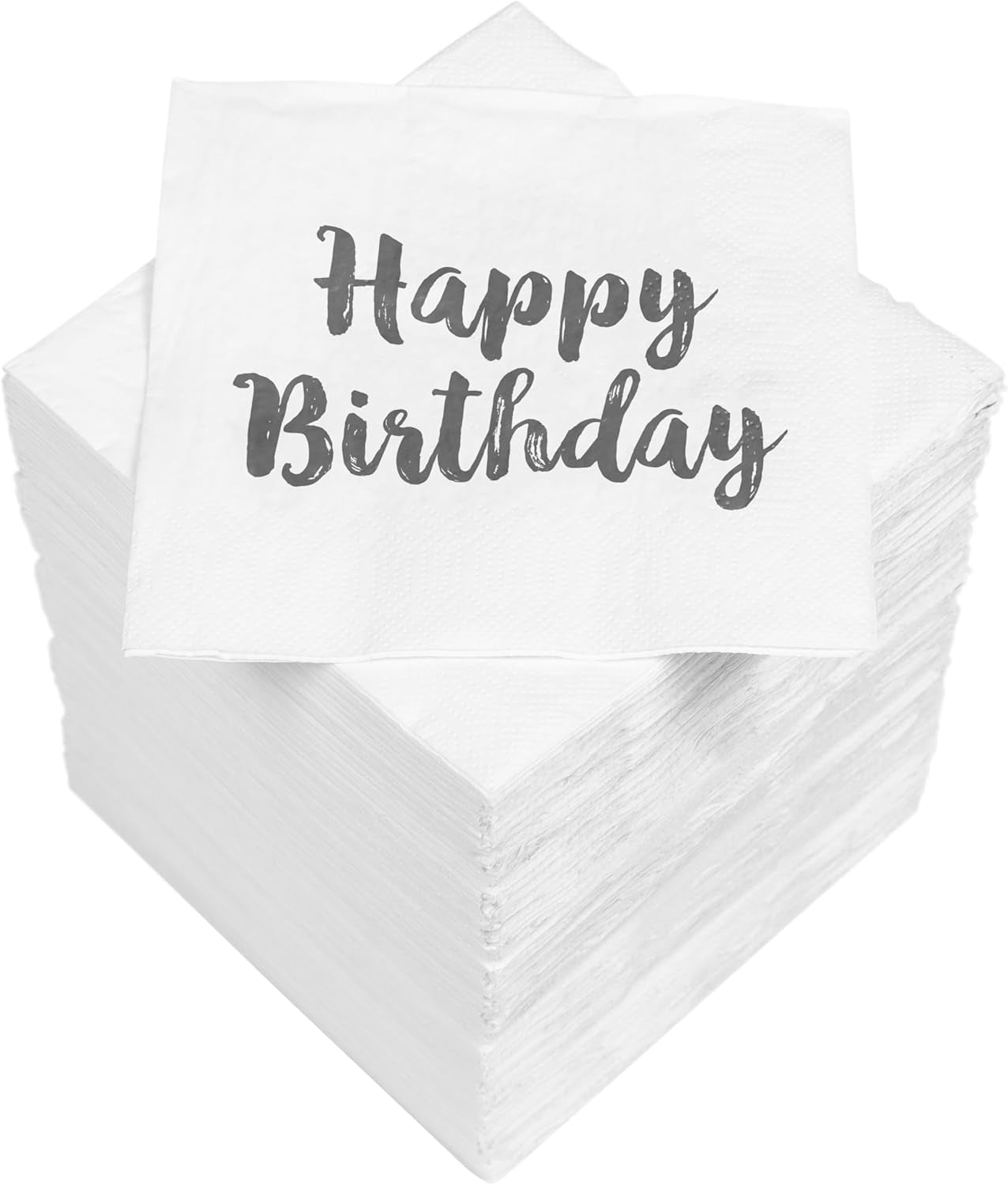 Serviettes de cocktail HEKU 'Schön Dass Du Da Bist', 3 couches, 25X25Cm, 150 pièces I Design élégant I Idéal pour les célébrations I Pratiquement emballé