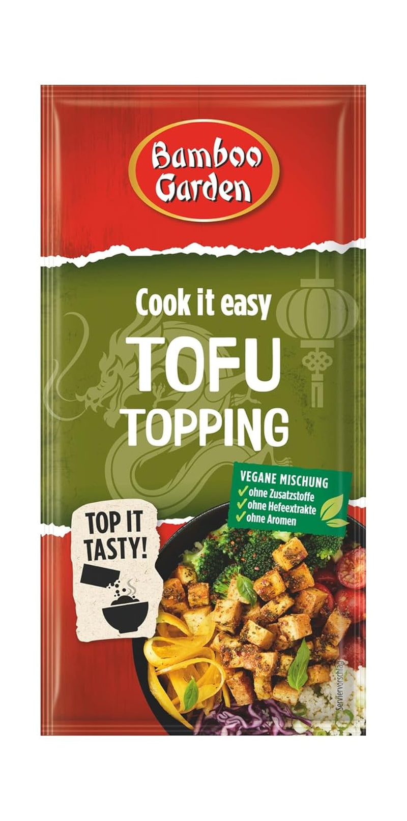 Jardin de bambous - Garniture de tofu | Gewürztopping zum Verfeinern von Tofu Gerichten | Ingrédients végétaliens et naturels | 15 g en sachet