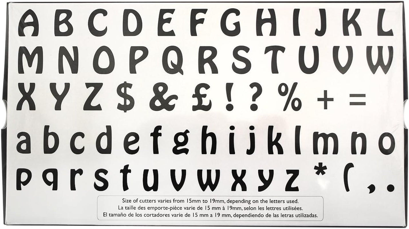 106M001 Jem Moules à Biscuits Alphabet pour Décoration de Gâteaux et Gâteaux au Sucre, Assortiment de Plastique, Ivoire, 2 x 2 x 2 cm, Lot de 64