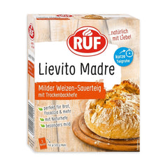 RUF Lievito Madre Sauerteig, Milder Weizen-Sauerteig, Mutterteig, Kurze Teigruhe Durch Enthaltene Trockenhefe, Lievito Madre Getrocknet Für Brot, Baguette, Focaccia, 3X35G Mélange pour la pâtisserie et la cuisson Naty Shop 35 G (3Er Pack) Kurze Teigruhe