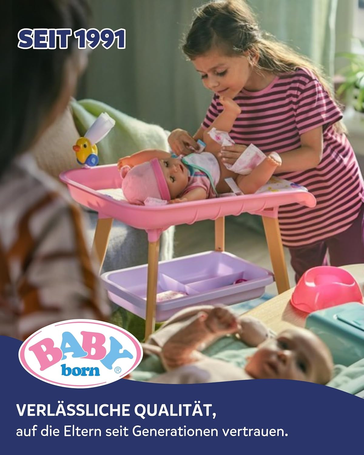 Baby Born Emma im Dschungel-Style - 43 cm große Babypuppe - 10 Funktionen inkl. Accessoires & Strampler in Unisex Farben - Funktioniert ohne Batterien - Geeignet für Kinder ab 3 Jahren
