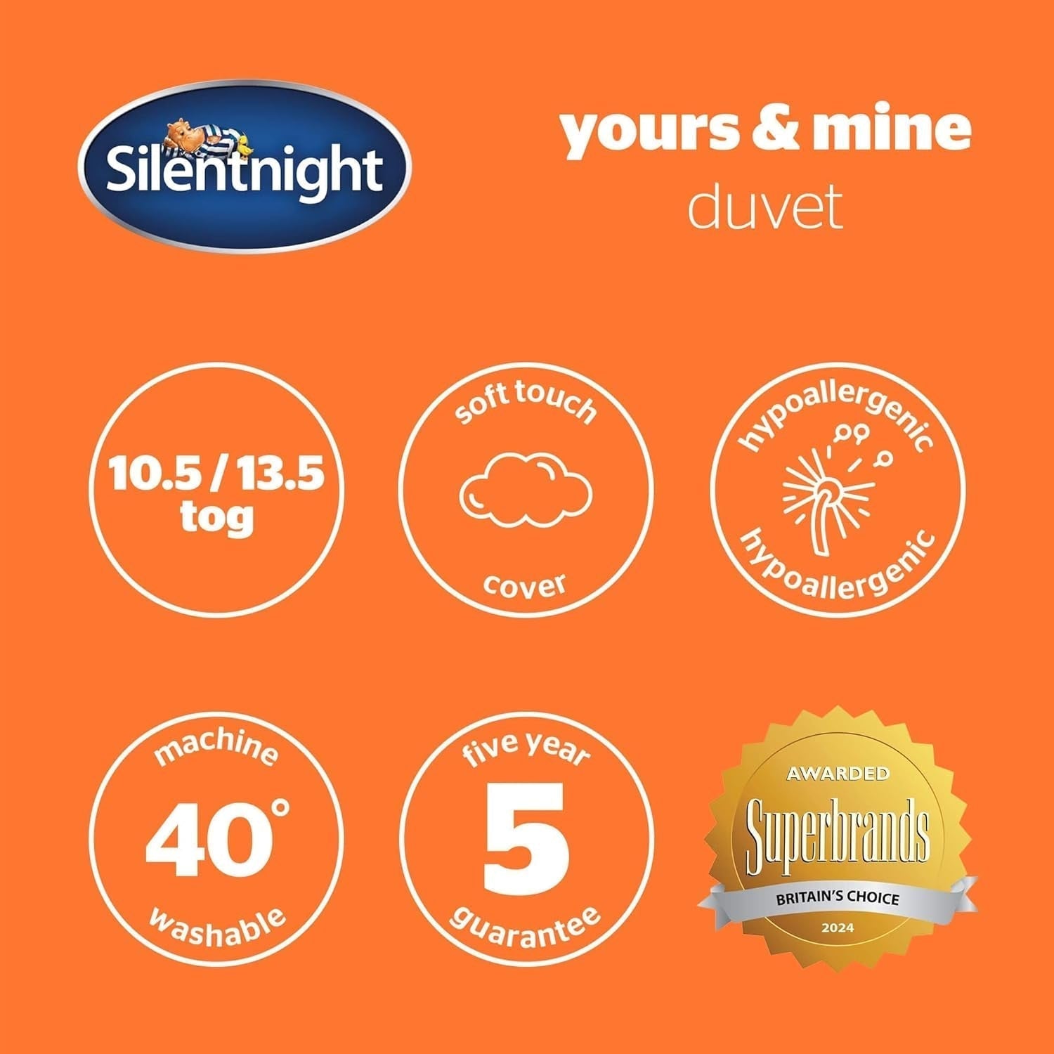 Silentnight Mine - Couette 13,5 Tog, pour lit king size, 200 X 200 Cm, coloris blanc Couettes et couettes Naty Shop