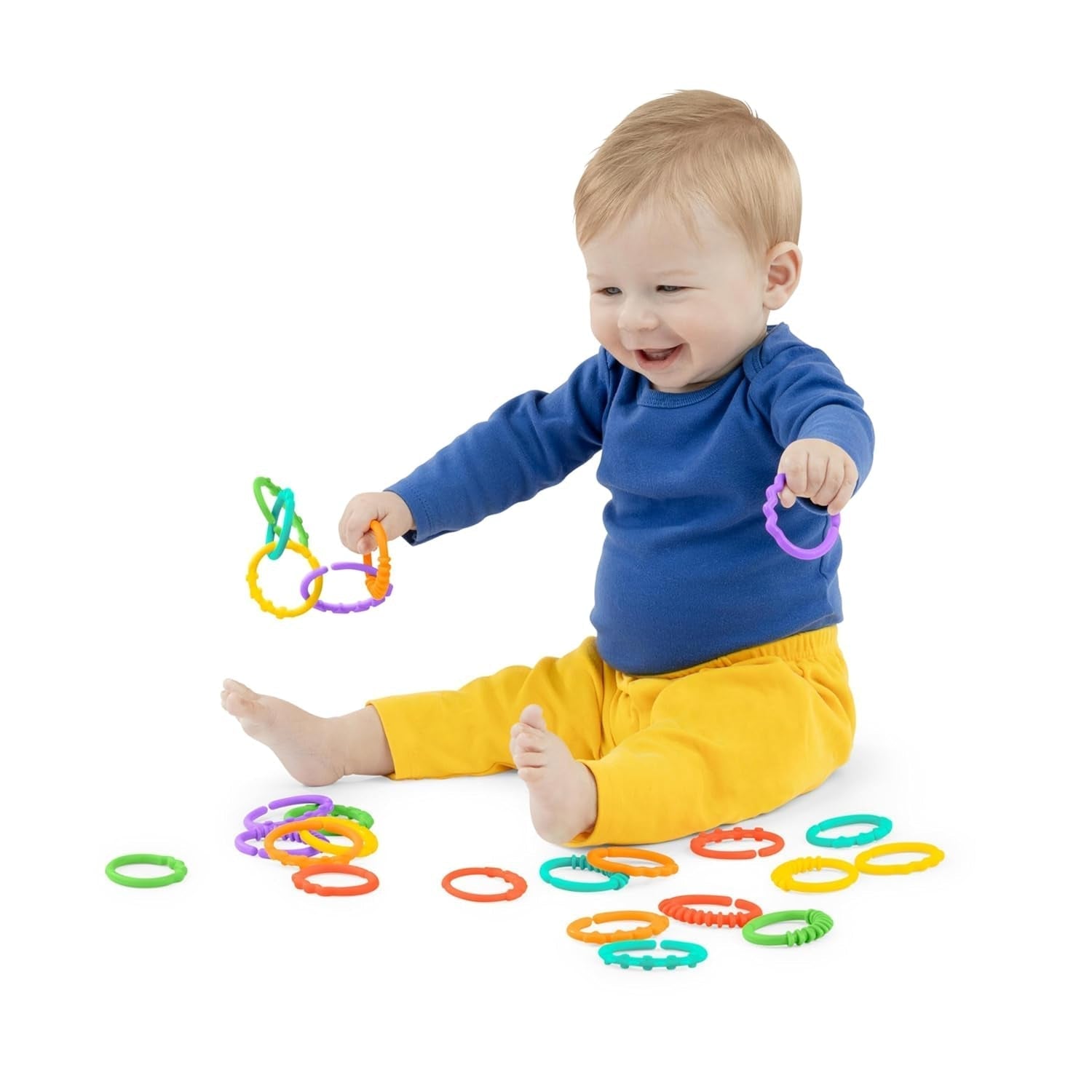 Bright Starts, Oball, maillons de connexion pour chaîne de poussette, nombreux maillons, pliable, facile à attacher, facile à nettoyer, parfait pour les voyages Bebe Toys Naty Shop