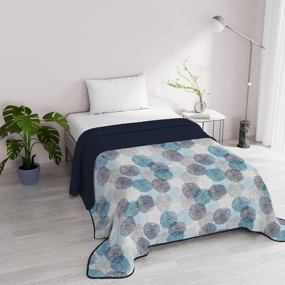 Literie Italienne Fantaisie Microfibre Eté 1.5 Lits Murrine Quilts & Quilts Naty Shop Bonnets de Douche Bleu 1 Posto E Mezzo