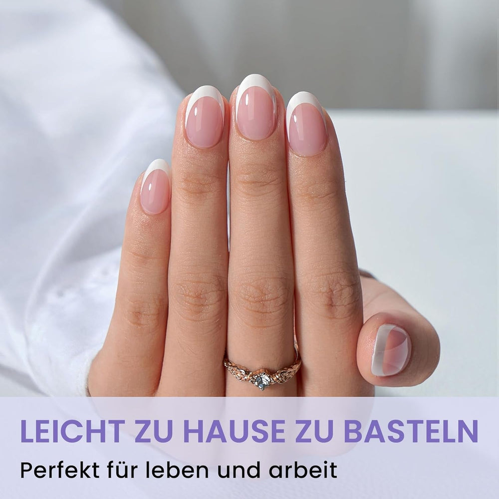 Btartbox Faux-ongles en amande extra courts - Gel à couverture complète X Soft XS - Semi-mat préformé pour salon d'ongles larges 320 pièces