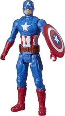 Marvel Avengers Titan Hero Series Blast Gear Figurine d'action Captain America 30 cm Grand jouet pour 4 ans et plus Figurines d'action bleues Naty Shop Titre par défaut