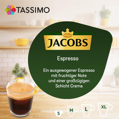 Tassimo Kapseln Jacobs Espresso Classico, 5 x 16 dosettes, 80 Kaffeekapseln
