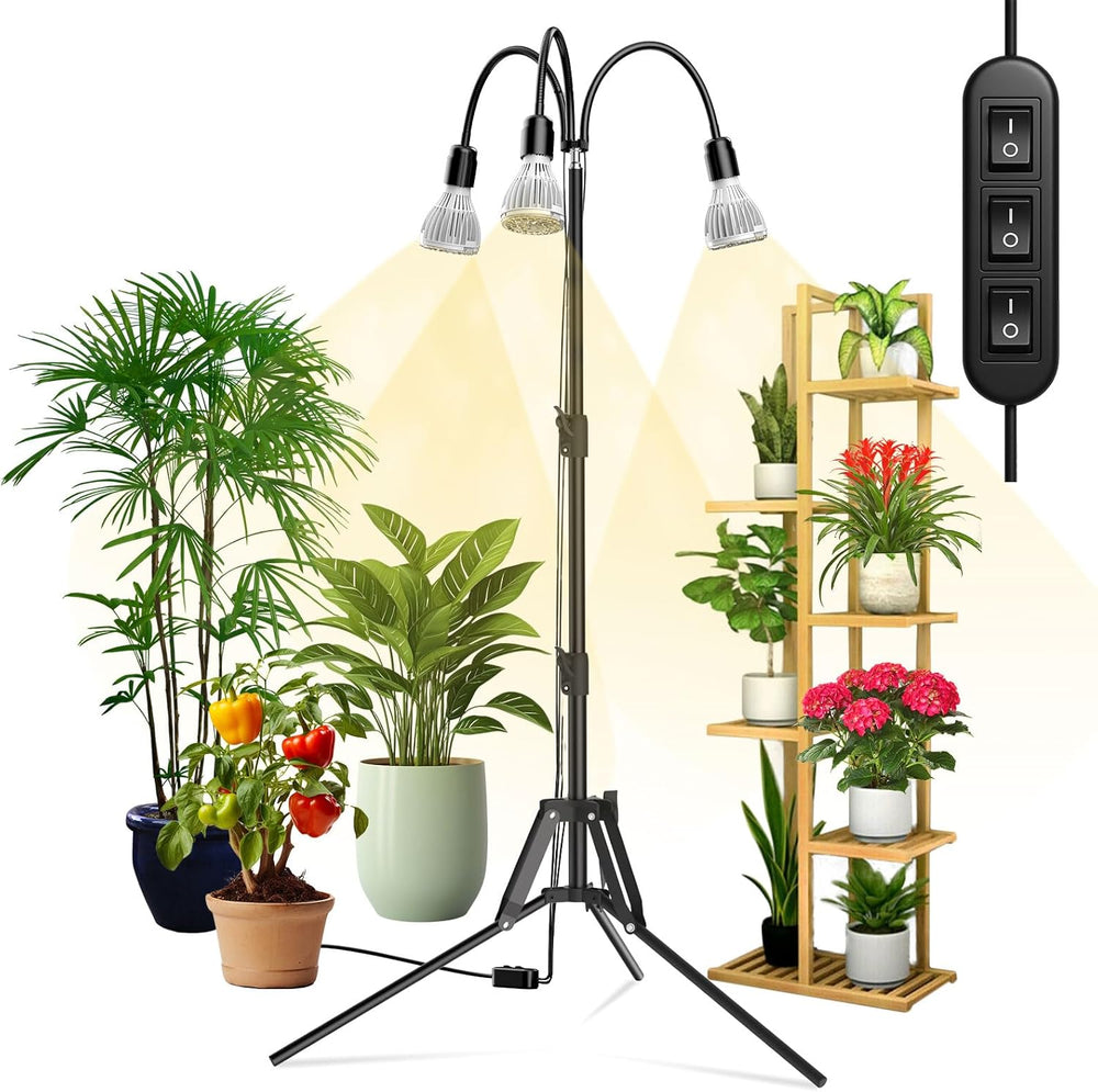 SANSI Lampe LED pour Plantes à Spectre Complet 125 W Lumière à intensité Variable avec télécommande pour la Croissance des Plantes Hauteur réglable 120-180 cm Minuterie 4/8/12 Heures 4 Niveaux de luminosité