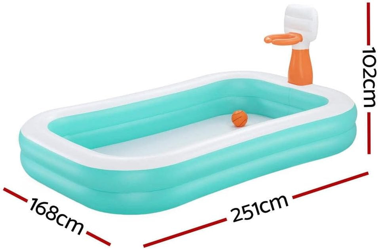 Piscine Bestway Family Dunk N' Splash avec paniers de basket 251 x 168 x 102 cm