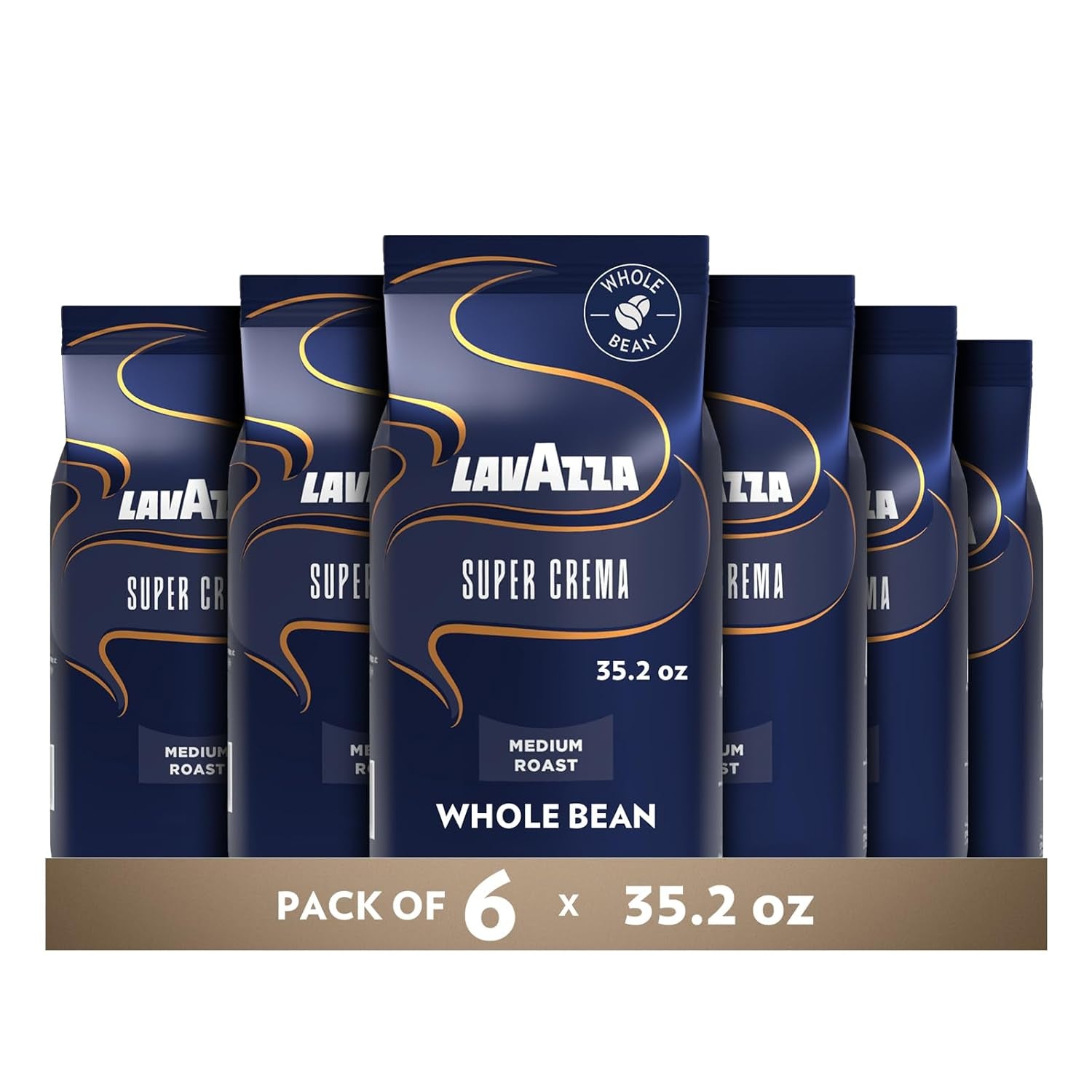 Lavazza Super Crema Espresso Bohnen - Sac de 2,2 lb (paquet de 6)
