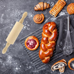 Fackelmann 521146 Petit rouleau à pâtisserie en bois, 23,5 x 4,5 cm, marron