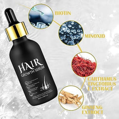 Huile de Croissance Capillaire Bio 5% - Solution Usage Externe - Croissance et Épaississement des Cheveux - Pour Chute de Cheveux Masculine et Cheveux Clairsemés - Réactive les Follicules Rétrécissants - Distributeur à Pompe Précis, 60ml Soin Capillaire Naty Shop