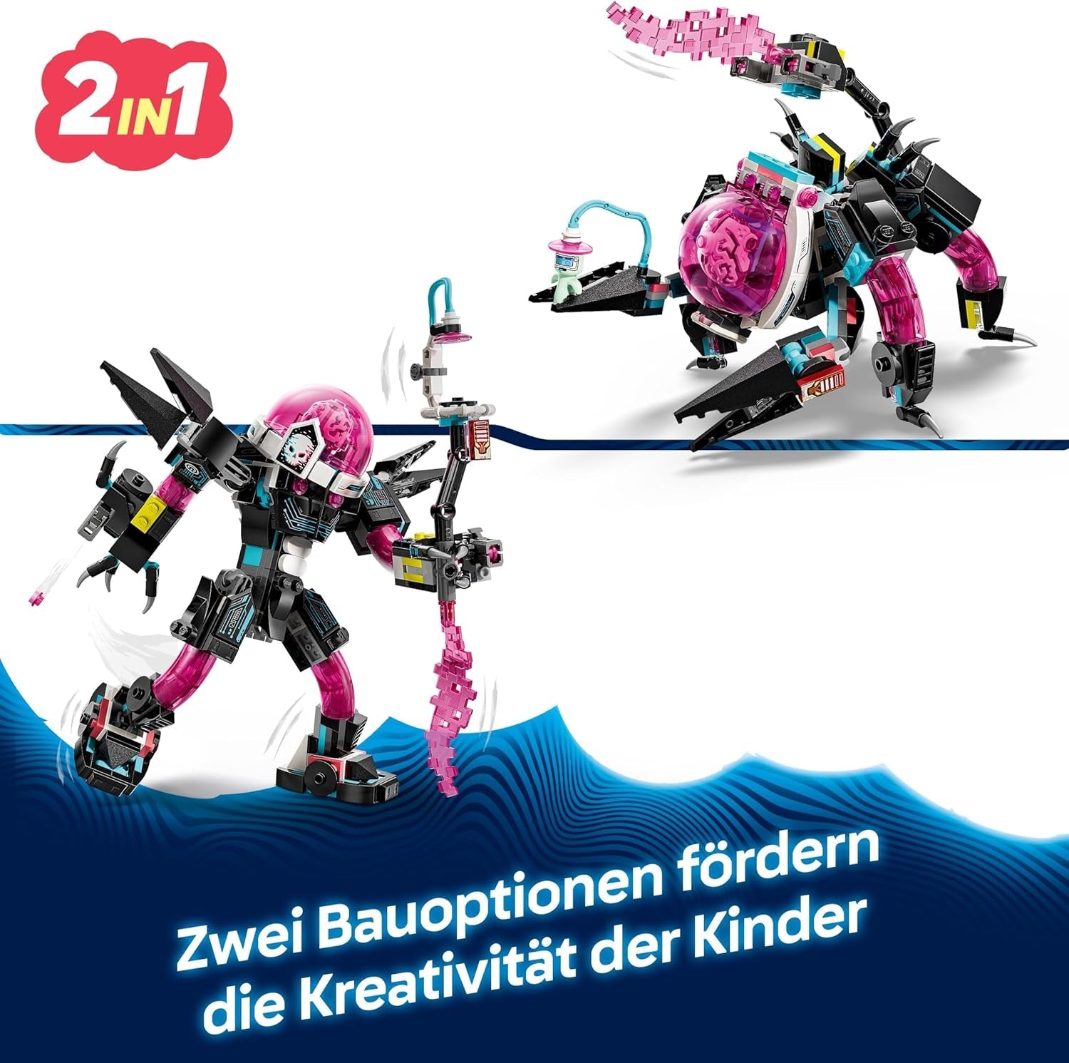 LEGO DREAMZzz Mateo vs. Cyberhirn-Mech - Modularer Roboter zum Bauen und Spielen für Mädchen und Jungen ab 8 Jahren - in Skorpionfigur umbaubarn - inkl. Minifigur und Dreamling - Geschenkidee - 71495