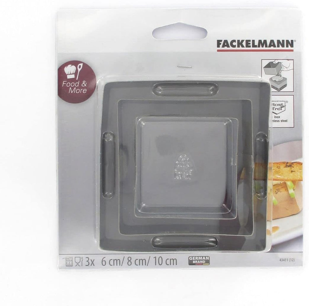 Boîte à biscuits carrée Fackelmann, acier, argent